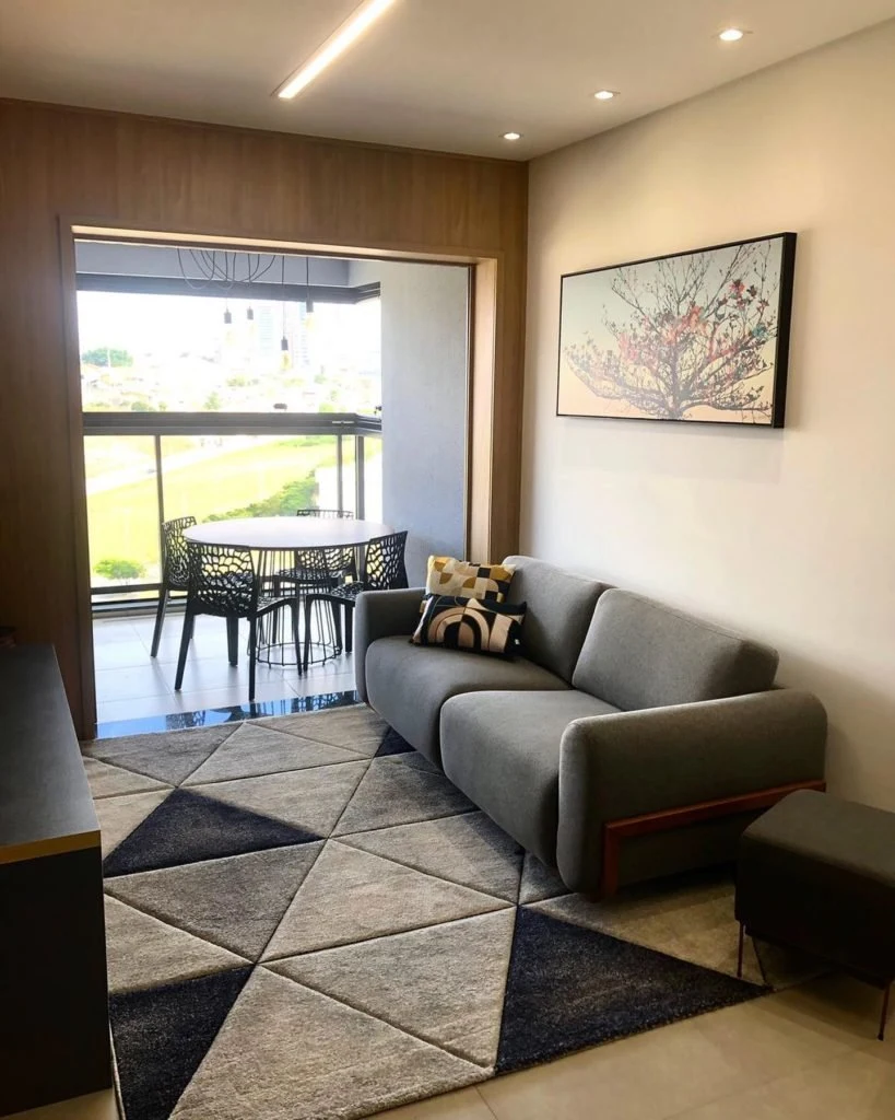Composição de tapete e decoração do acervo original ART DECORAR
